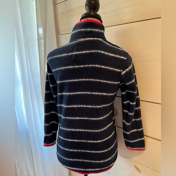 Simply Southern youth large fleece pullover, pink and blue, preppy, button down - Picture 2 of 6